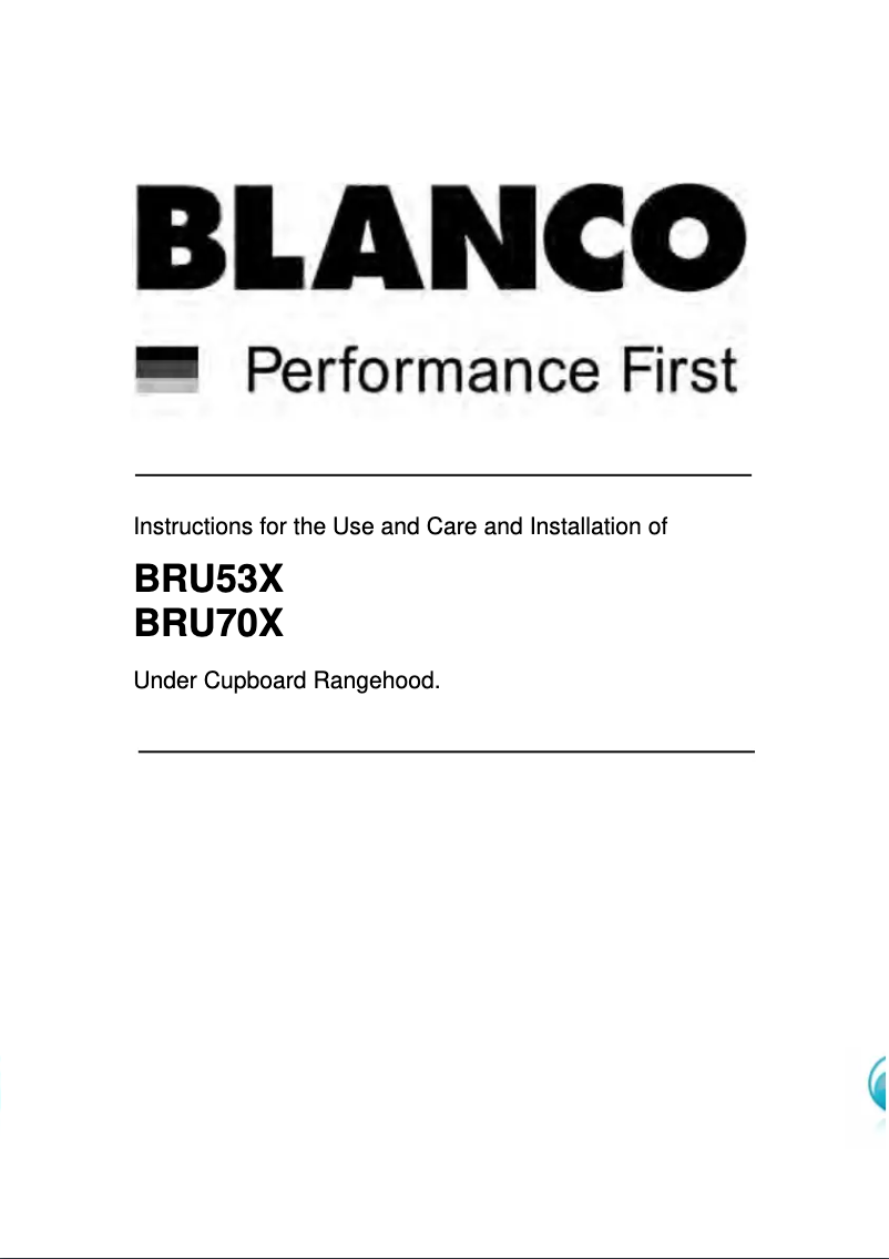Page 1 de la notice Manuel utilisateur BLANCO BRU70X