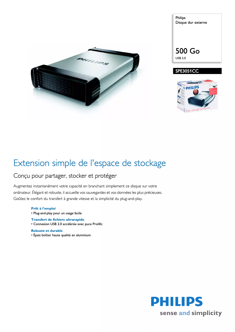 Image de la première page du manuel de l'appareil SPE3051CC