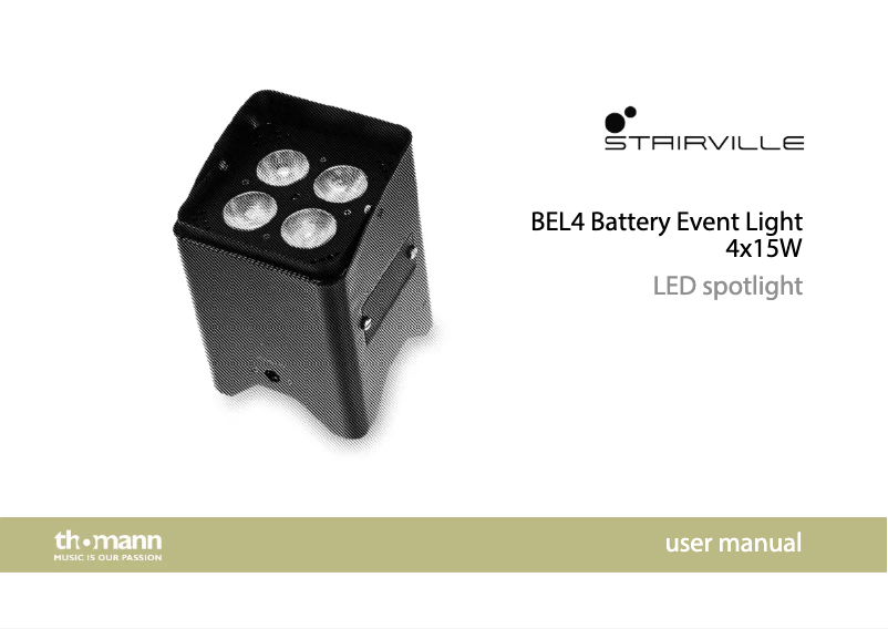 Image de la première page du manuel de l'appareil BEL4 Battery Event Light 4x15W