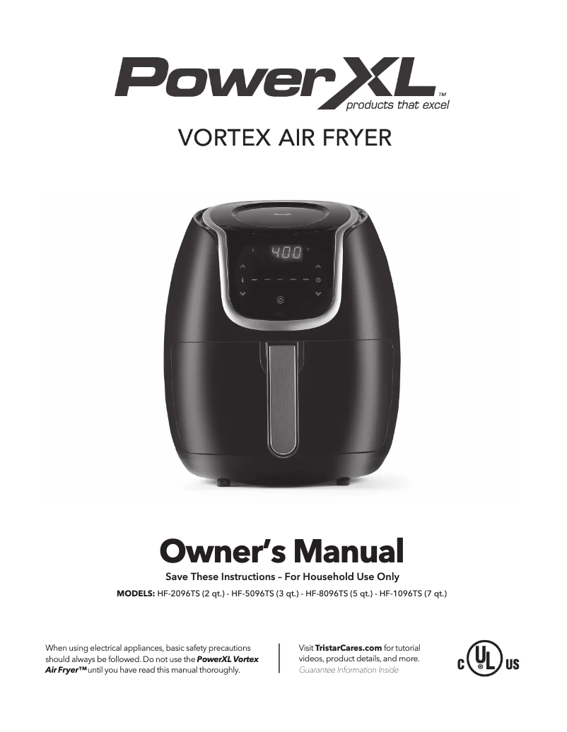 Page n°1 - Manuel utilisateur PowerXL Vortex Air Fryer HF-1096TS
