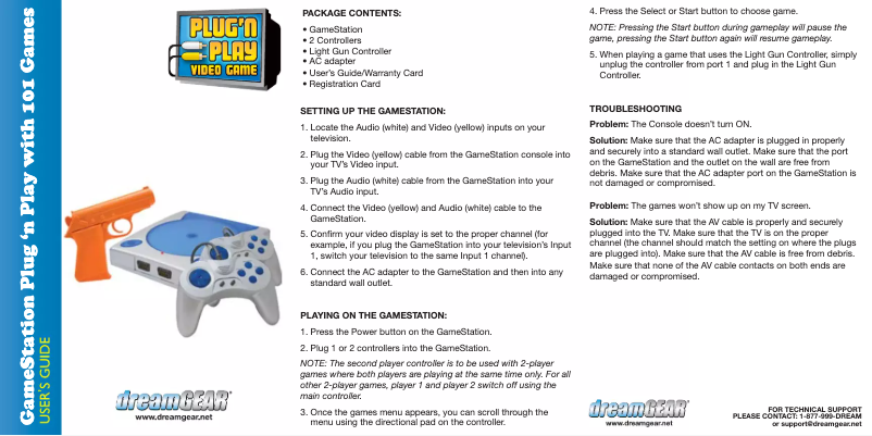 Page 1 de la notice Manuel utilisateur dreamGEAR DGUN-2502