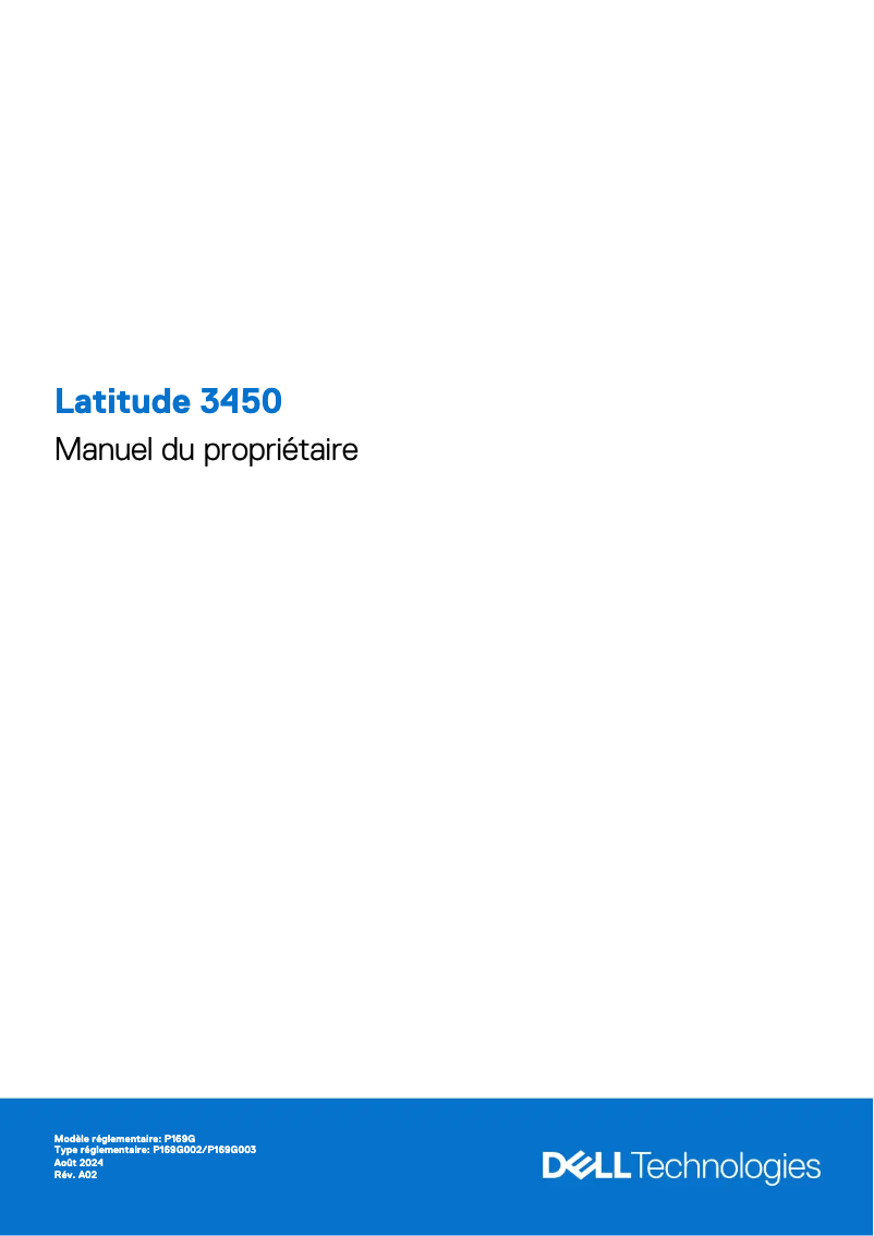 Image de la première page du manuel de l'appareil Latitude 3450