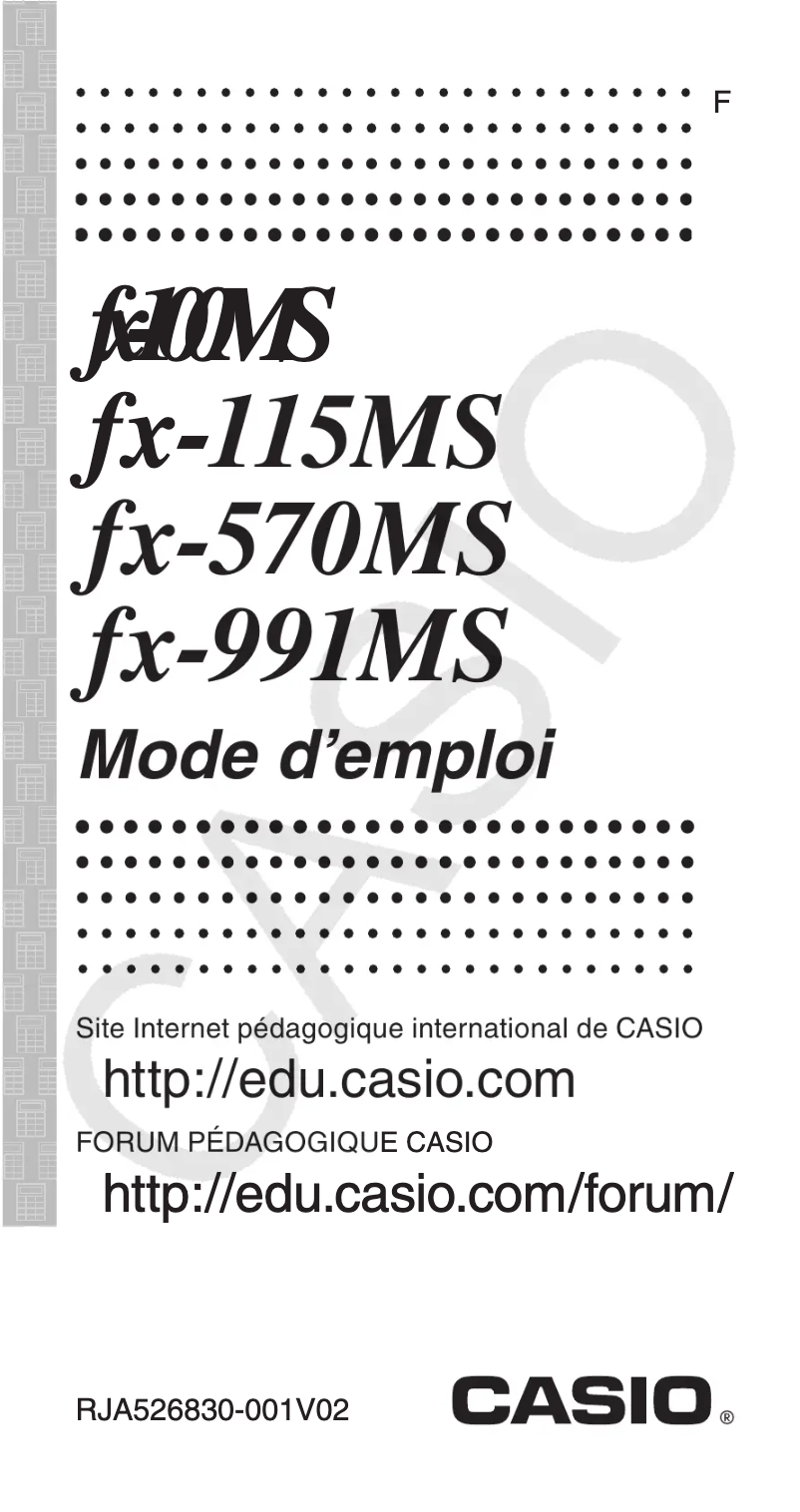 Page 1 de la notice Manuel utilisateur Casio FX-115MS