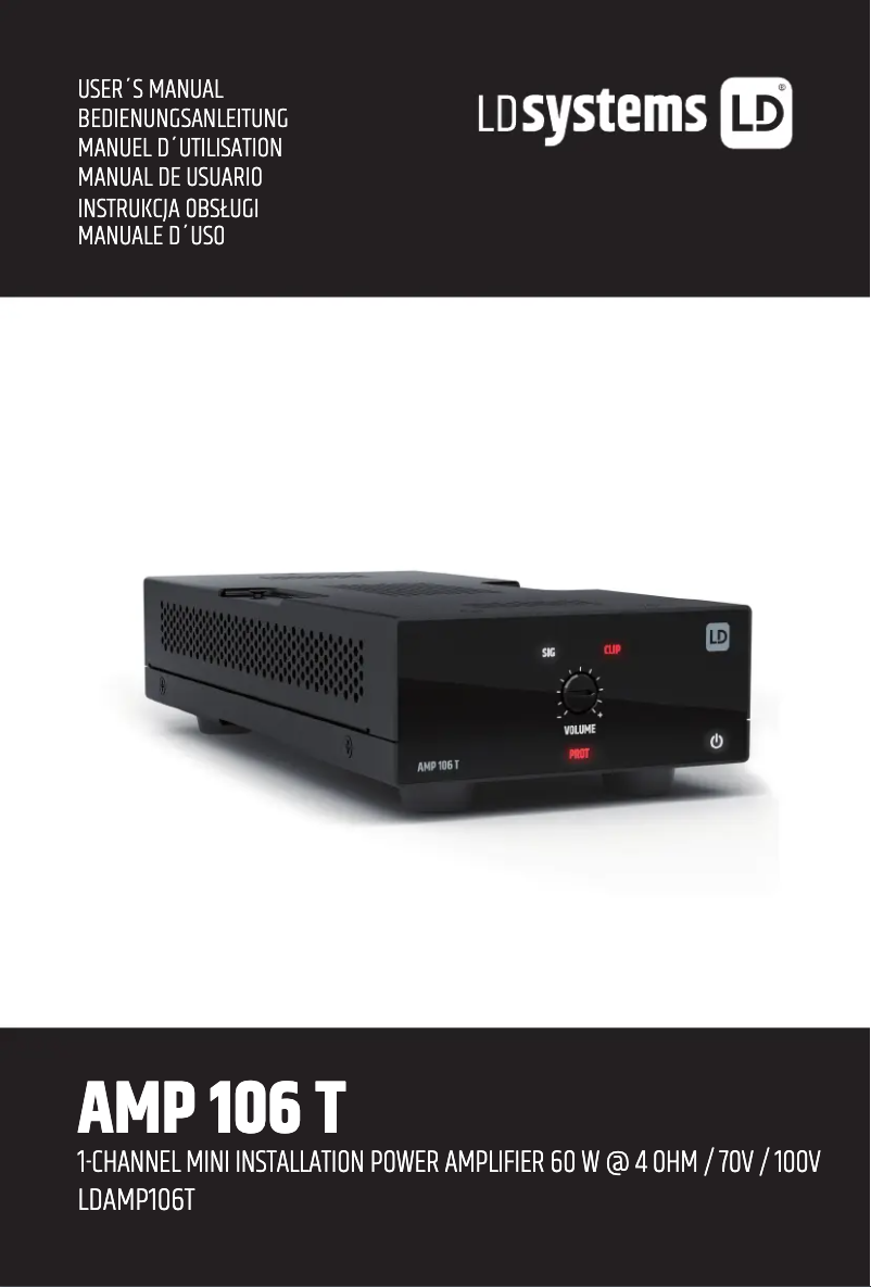 Page n°1 - Manuel utilisateur LD Systems AMP 106 T