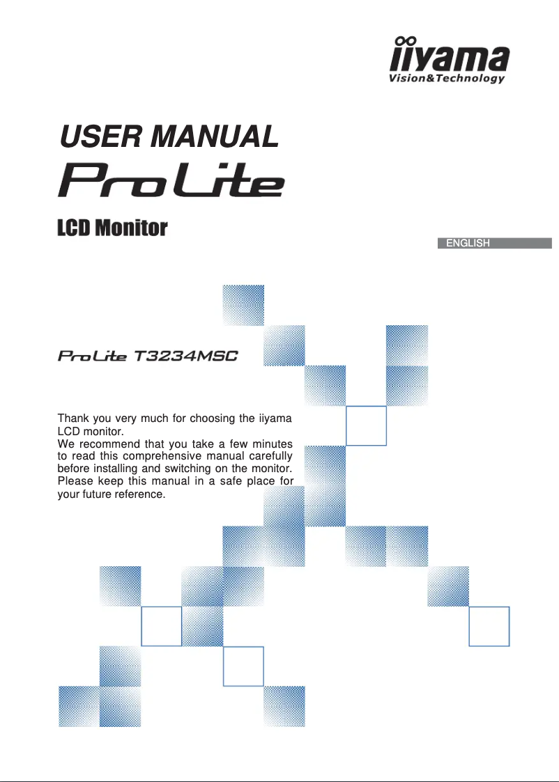 Page 1 de la notice Manuel utilisateur Iiyama ProLite T3234MSC-1