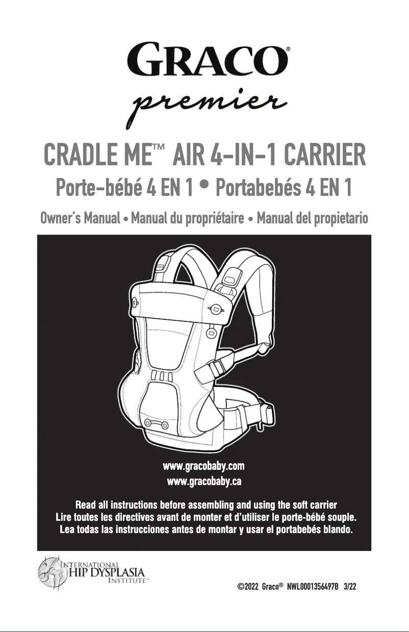 Page 1 de la notice Manuel utilisateur Graco Premier Cradle Me Air
