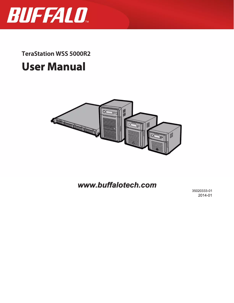 Page 1 de la notice Manuel utilisateur Buffalo TeraStation 5400DRW2 Windows Storage Server 2012 R2