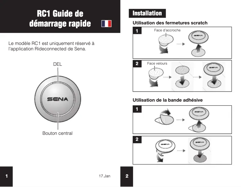 Page n°1 - Manuel utilisateur Sena RC1
