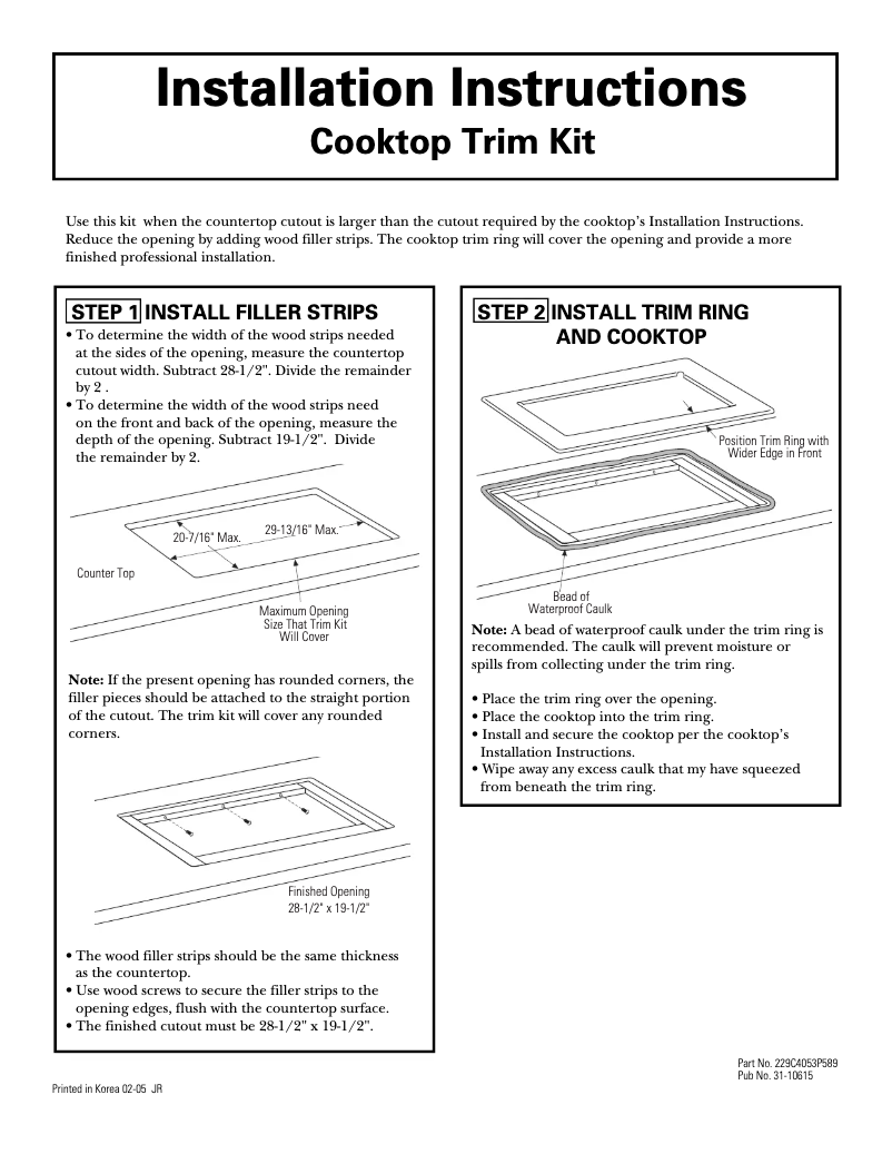 Page 1 of the manual User Manual GE JXTR32W