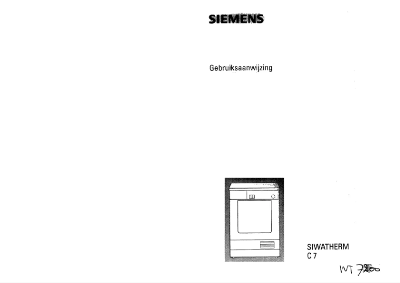 Page 1 de la notice Manuel utilisateur Siemens WT72000EU