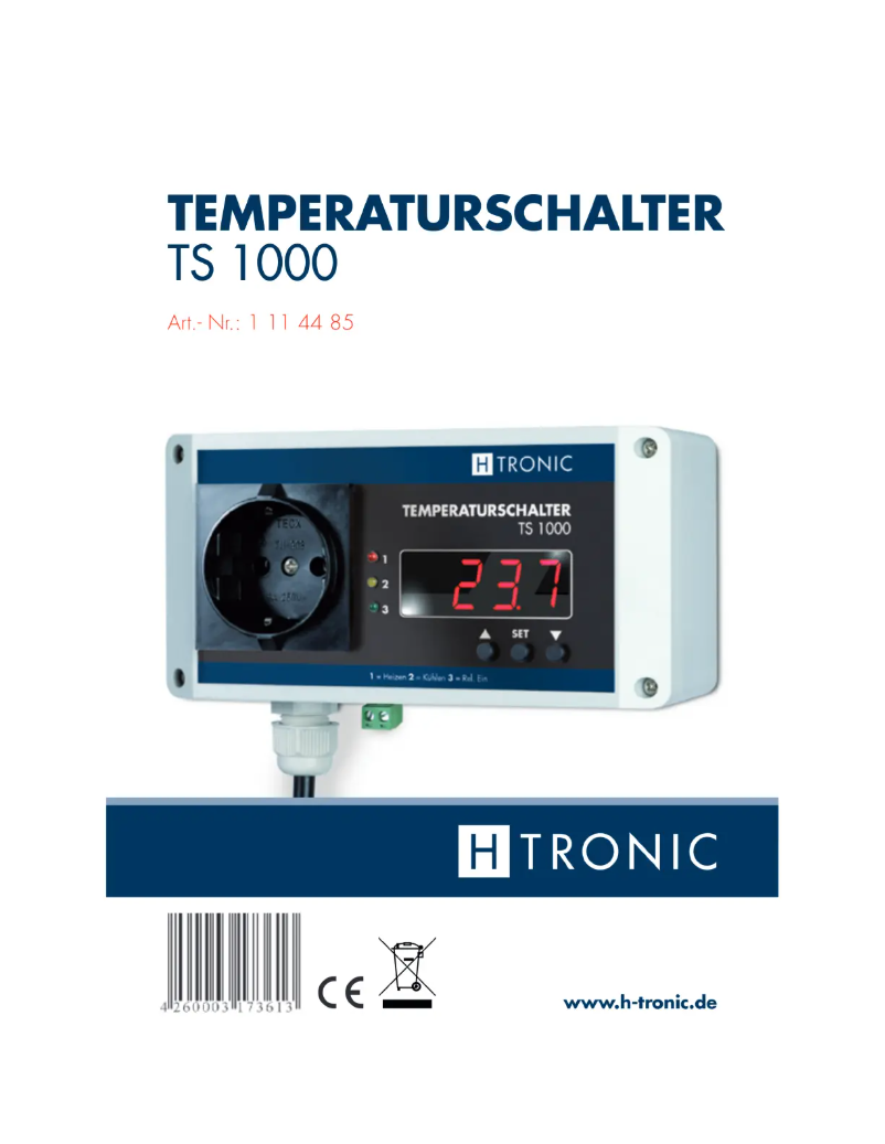 Page n°1 - Manuel utilisateur H-Tronic TS 1000