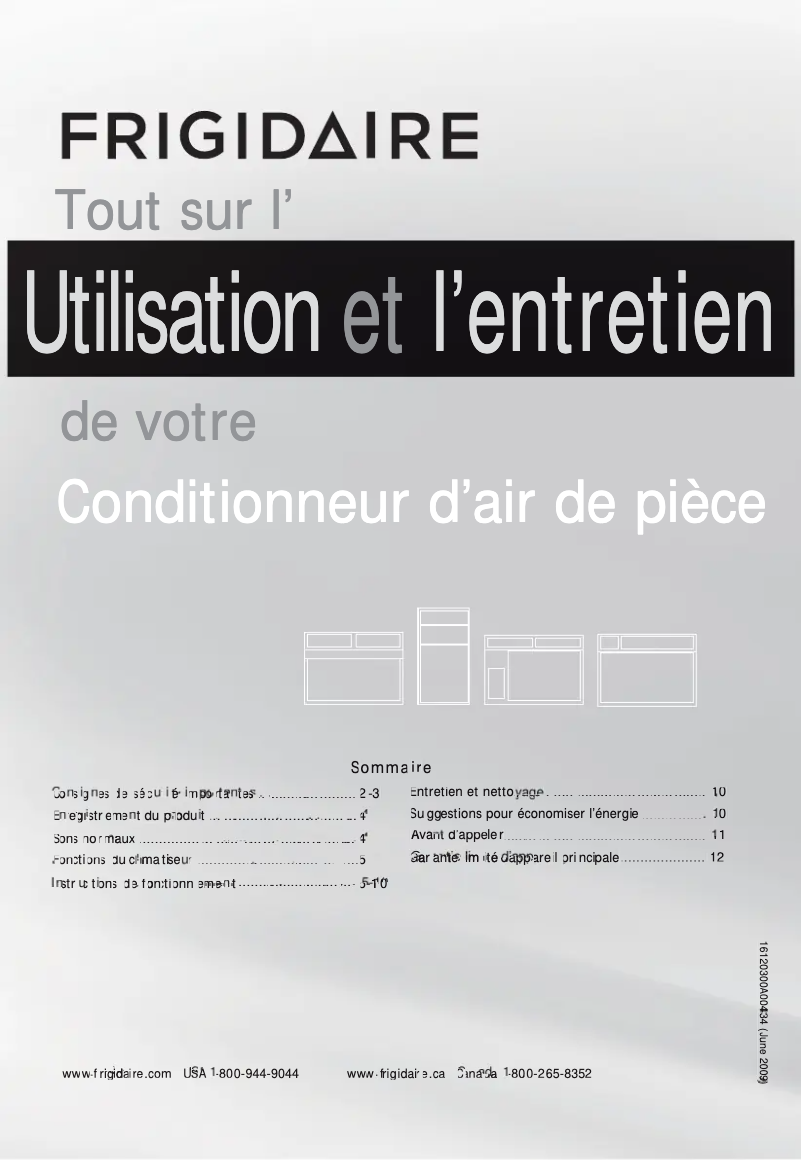 Page n°1 - Manuel utilisateur Frigidaire FFTA0833Q1