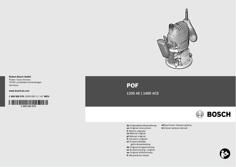 Image de la première page du manuel de l'appareil POF 1400 ACE