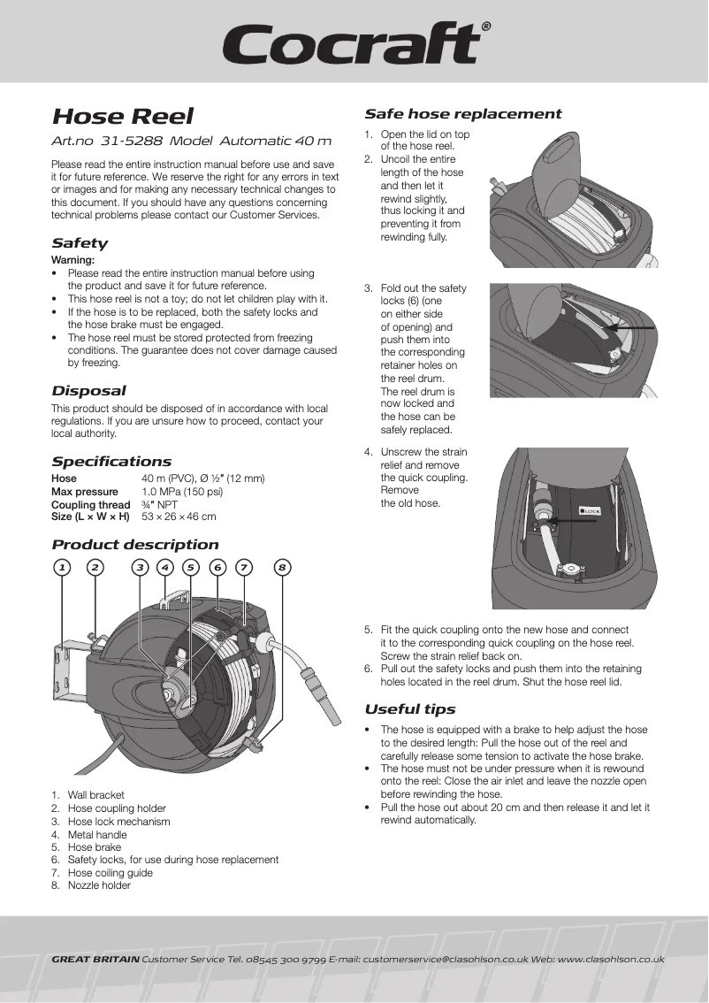 Page 1 de la notice Manuel utilisateur Cocraft 31-5288