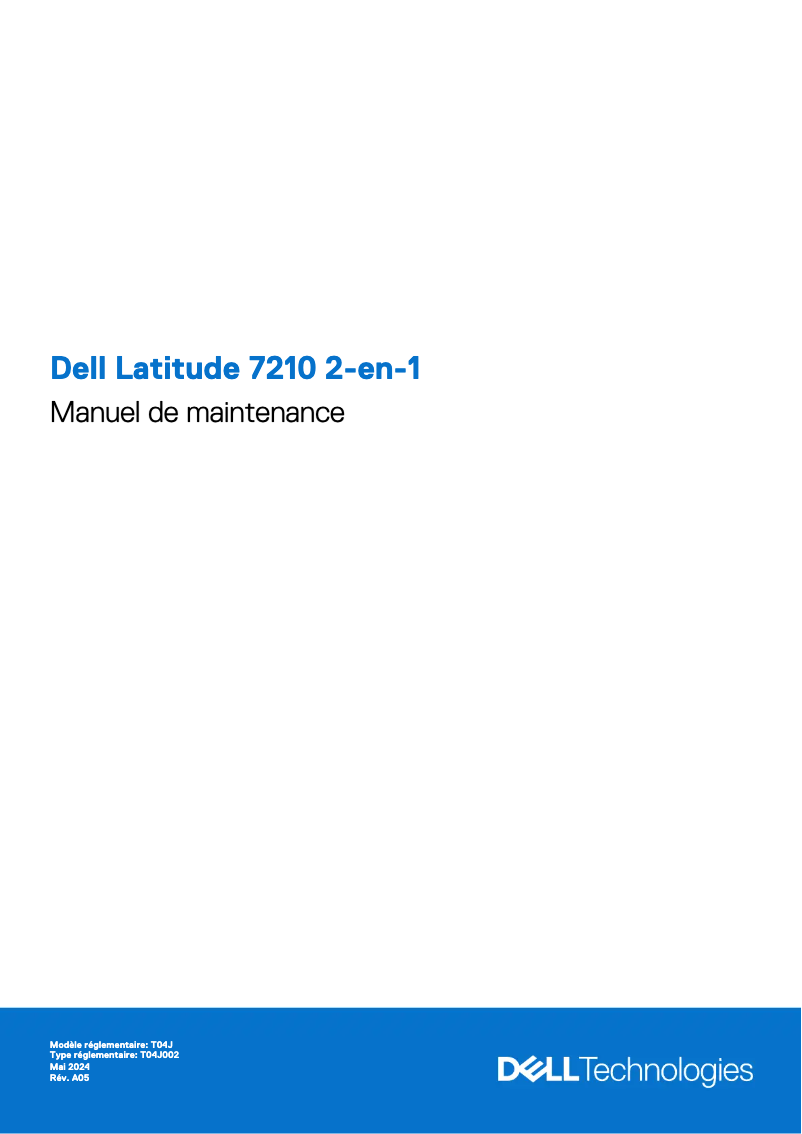 Image de la première page du manuel de l'appareil Latitude 7210