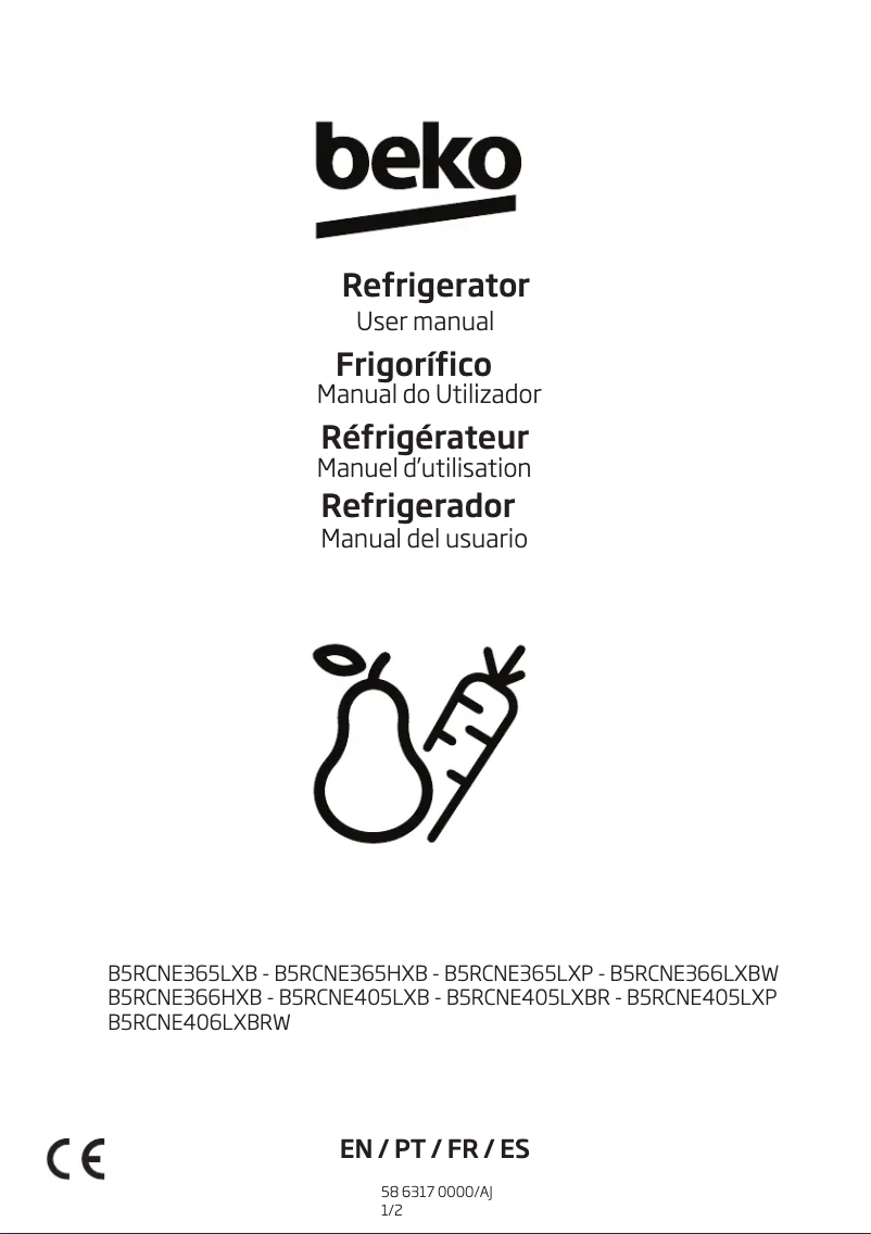 Page n°1 - Manuel utilisateur Beko B5RCNE406LXBRW