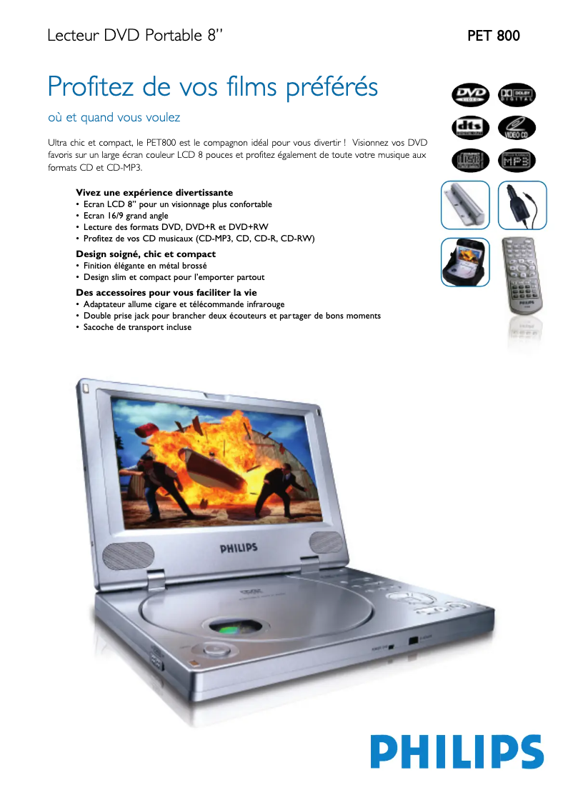 Image de la première page du manuel de l'appareil PET800