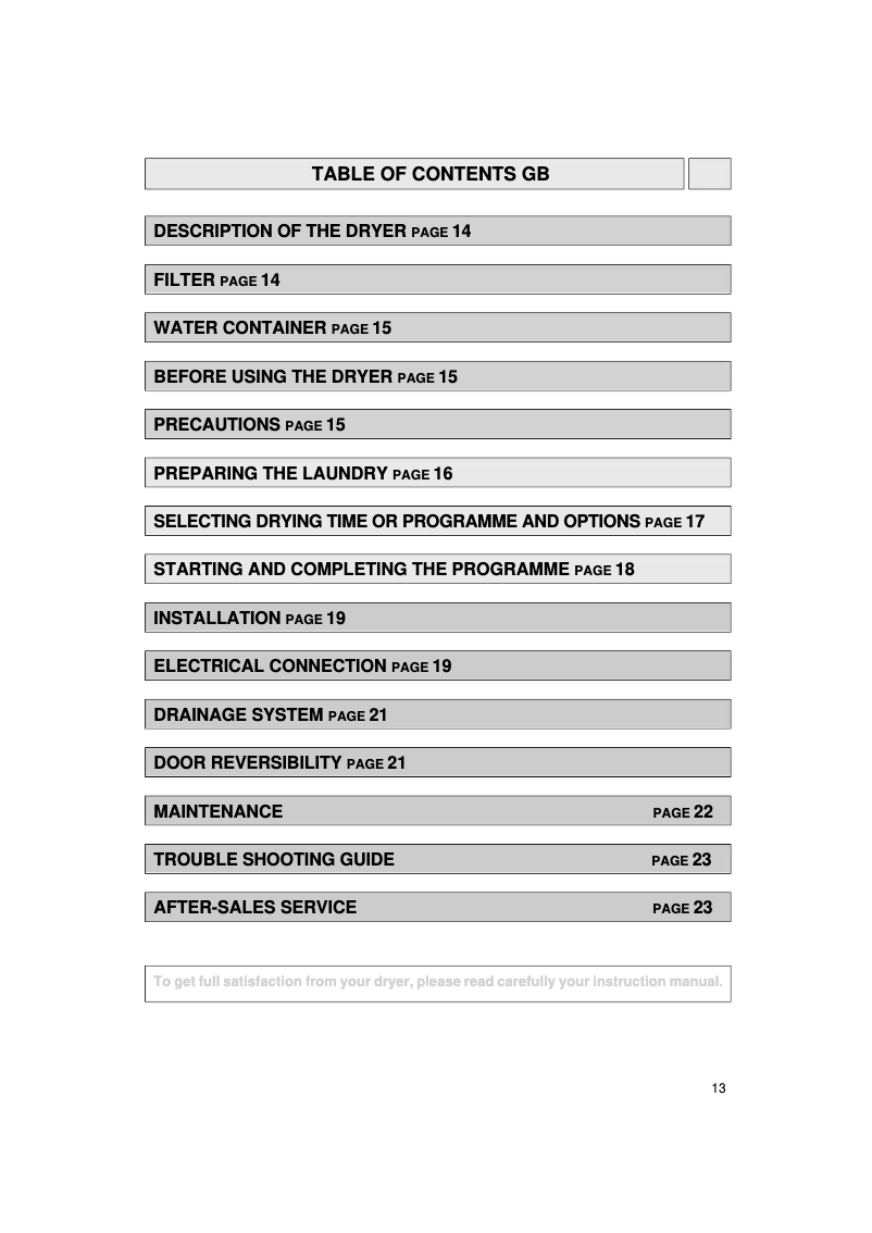 Page 1 de la notice Manuel utilisateur Bauknecht TRK 5822