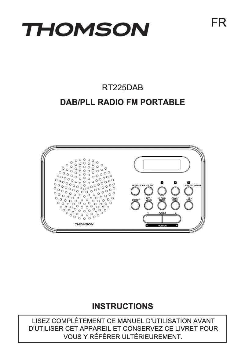 Page n°1 - Manuel utilisateur Thomson RT225DAB