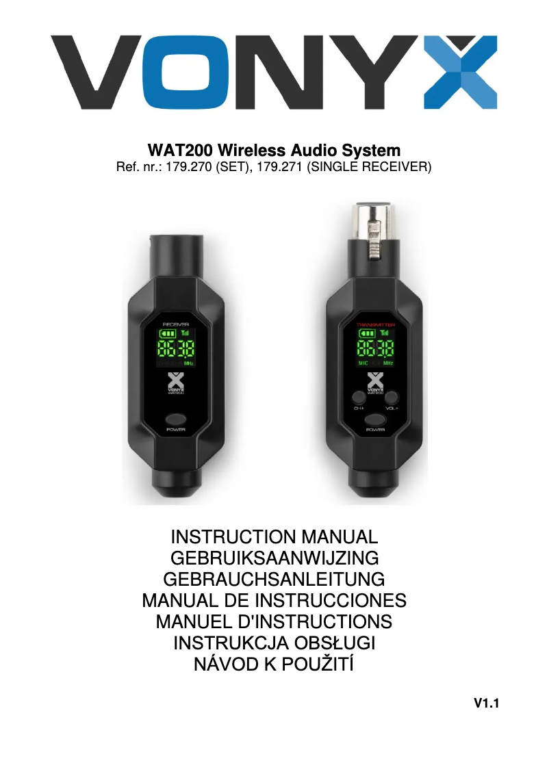 Página 1 del manual Manual de usuario Vonyx WAT200