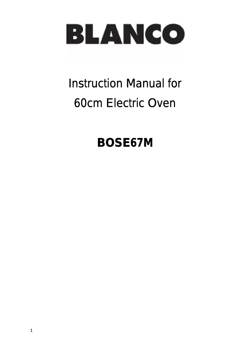 Page 1 de la notice Manuel utilisateur BLANCO BOSE67M