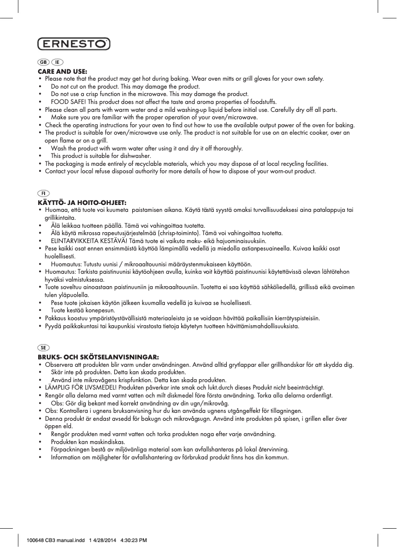 Image de la première page du manuel de l'appareil IAN 100648