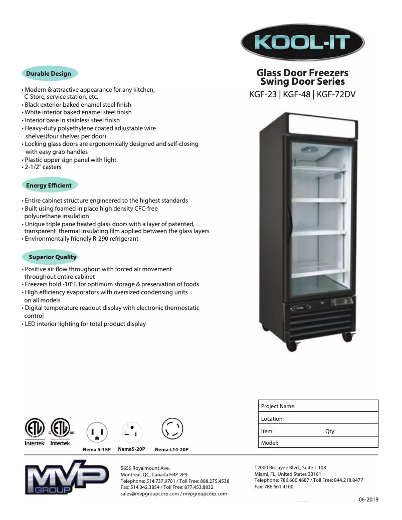 Page 1 de la notice Manuel utilisateur Kool-It KGF-23