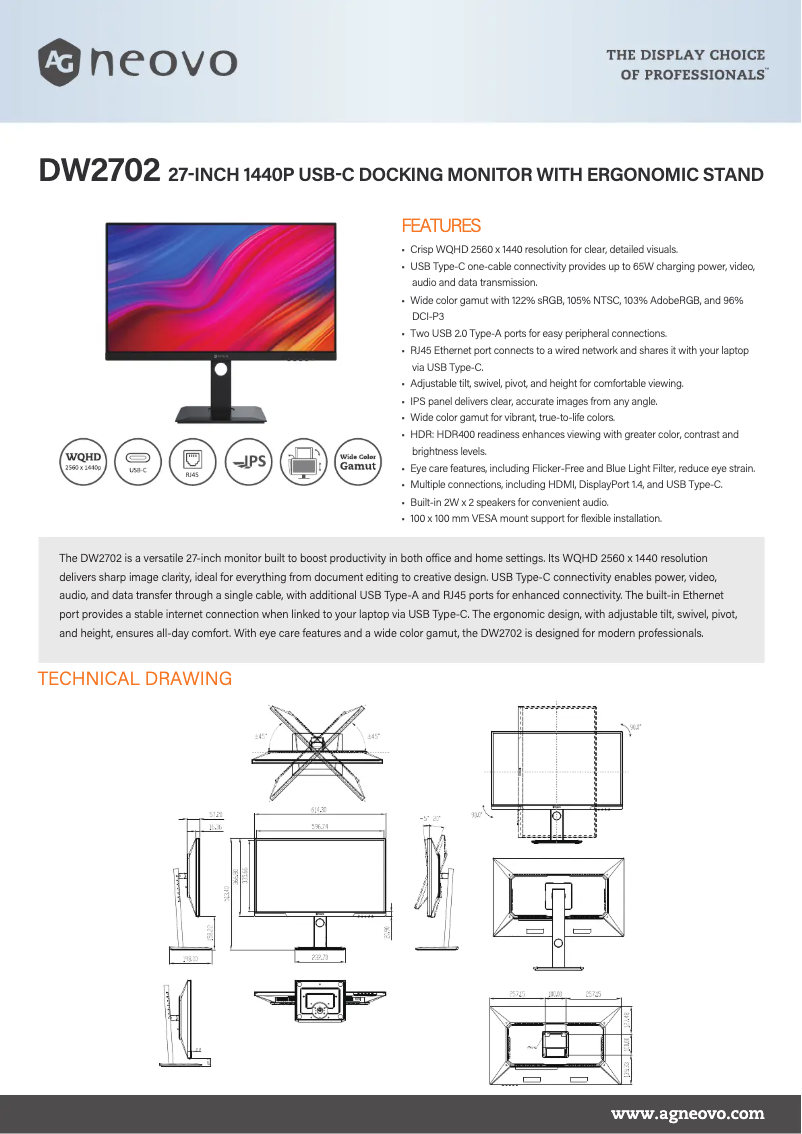 Image de la première page du manuel de l'appareil DW2702