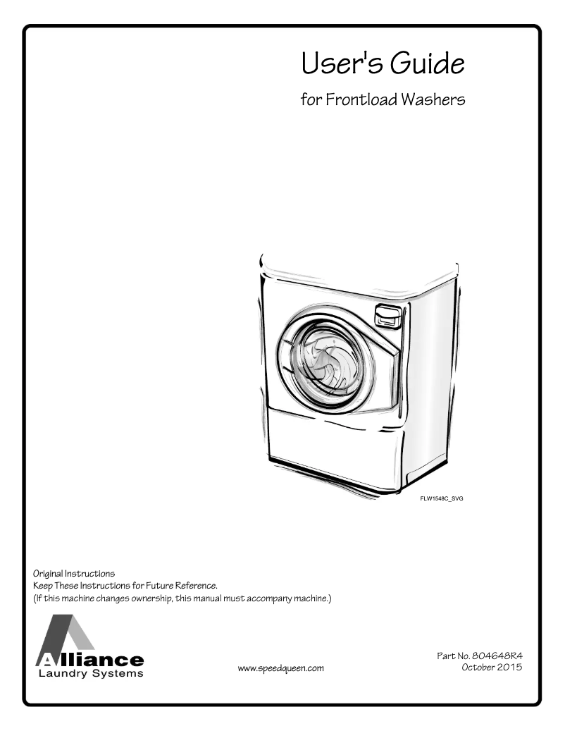 Page n°1 - Manuel utilisateur Speed Queen AFNE9BSP113TW01