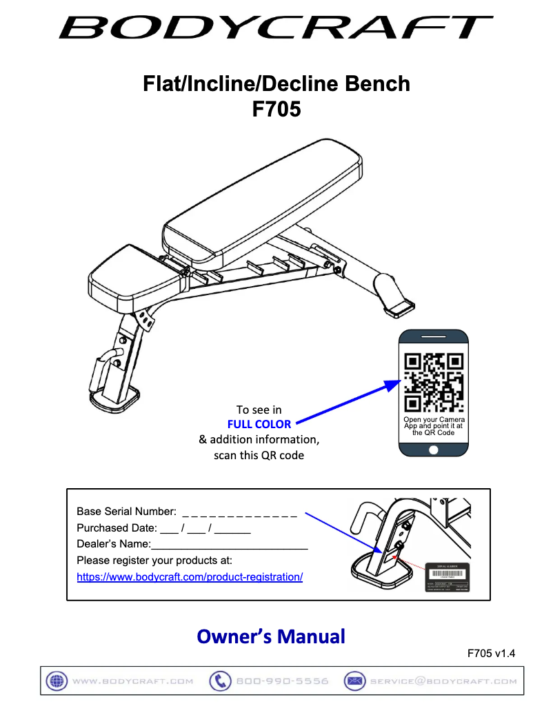 First page image of the manual for F705