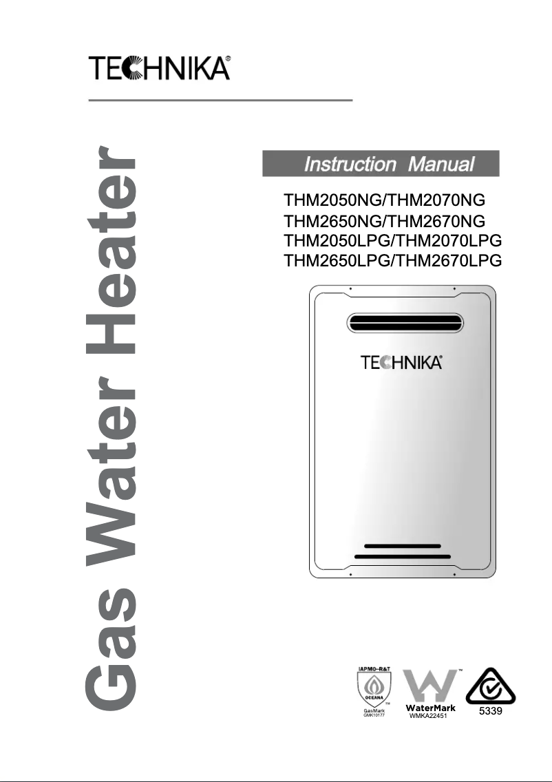 Page 1 de la notice Manuel utilisateur Technika THM2650LPG