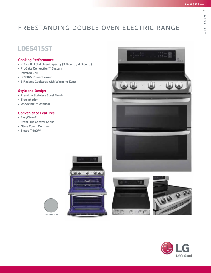 Página 1 del manual Ficha técnica LG LDE5415ST