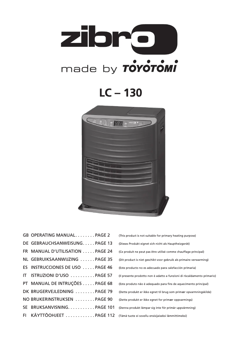 Page 1 de la notice Manuel utilisateur Zibro LC 130