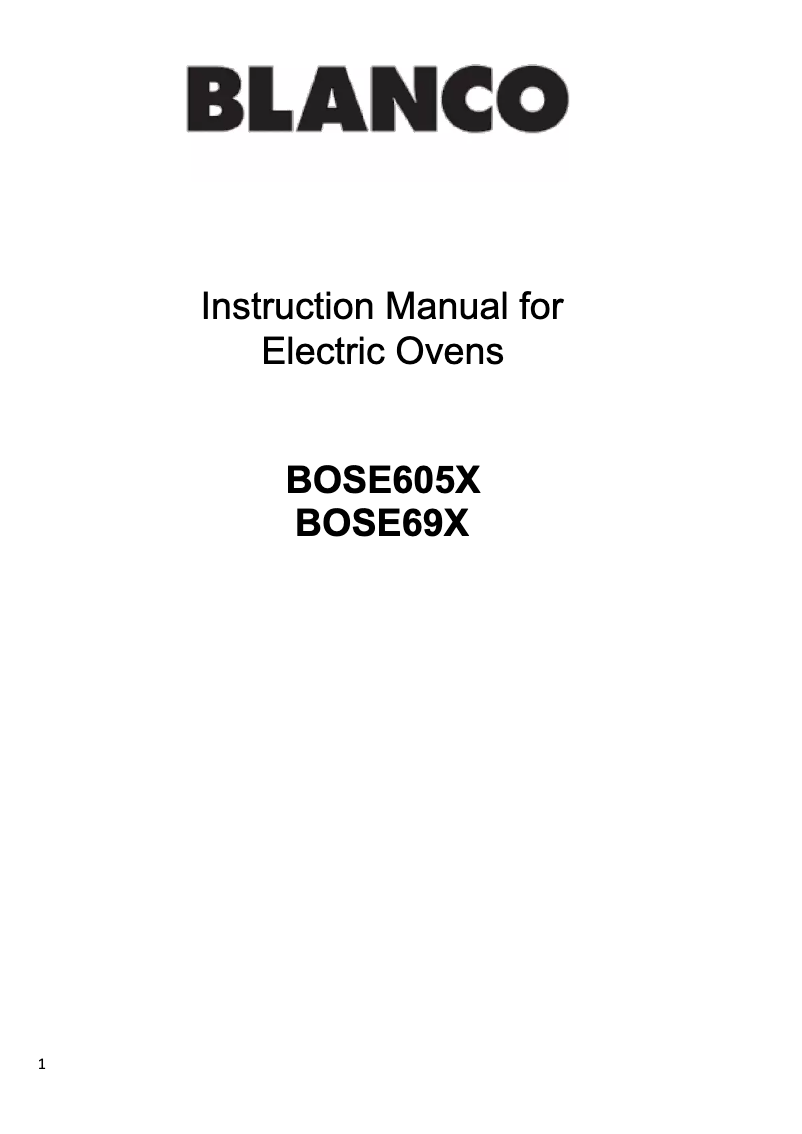 Page n°1 - Manuel utilisateur BLANCO BOSE69X