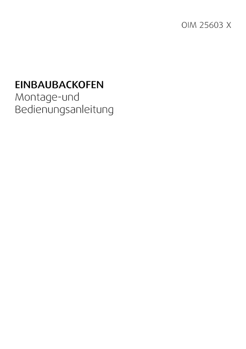 Page n°1 - Manuel utilisateur Beko OIM 25603 X