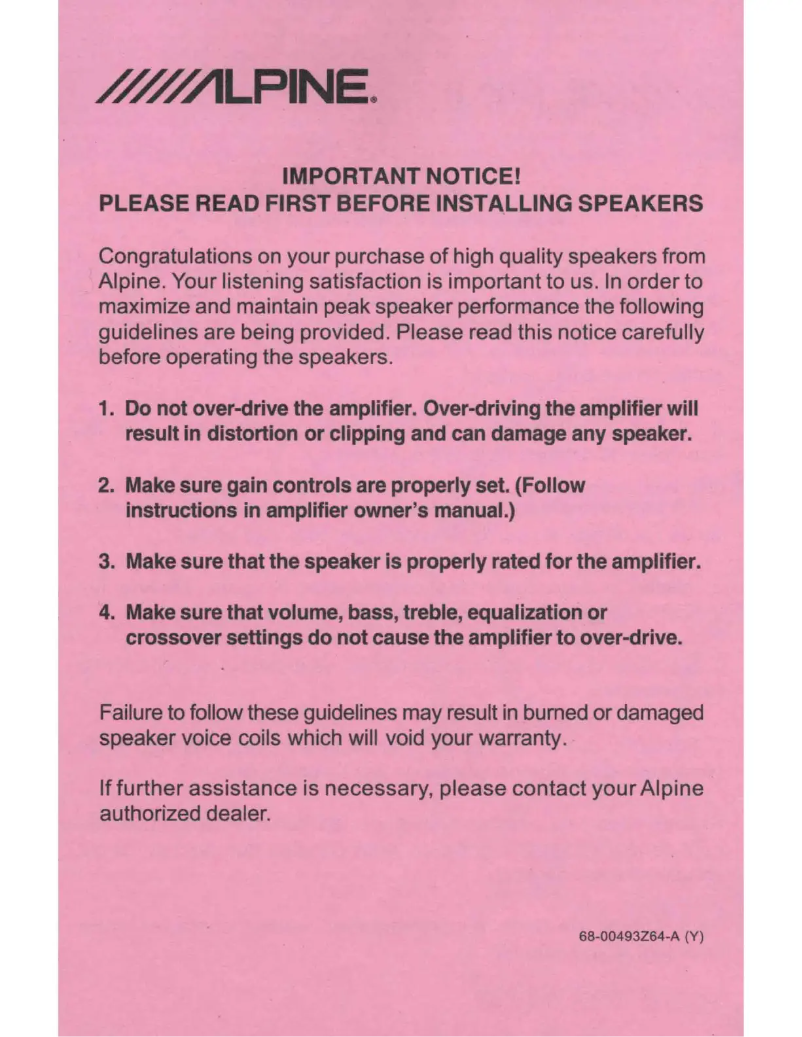 Page 1 de la notice Mode d'emploi Alpine PSS-SX01