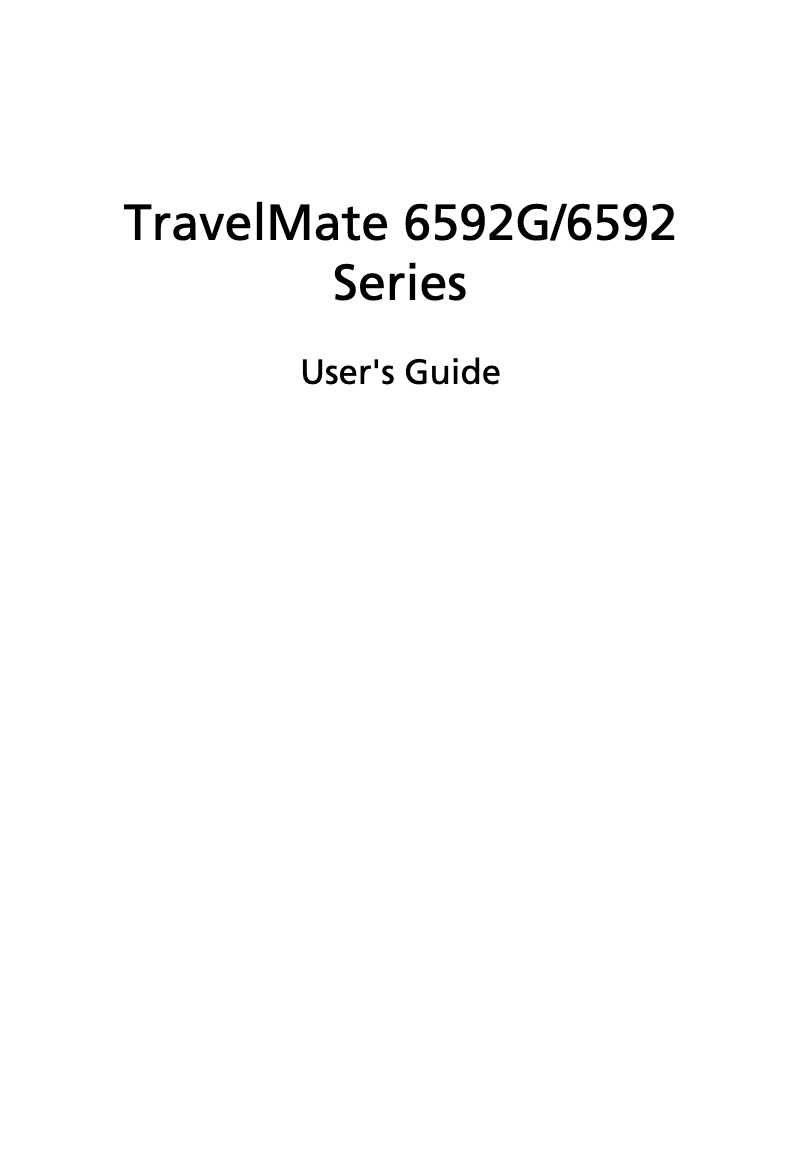 Page n°1 - Manuel utilisateur Acer TravelMate 6592G