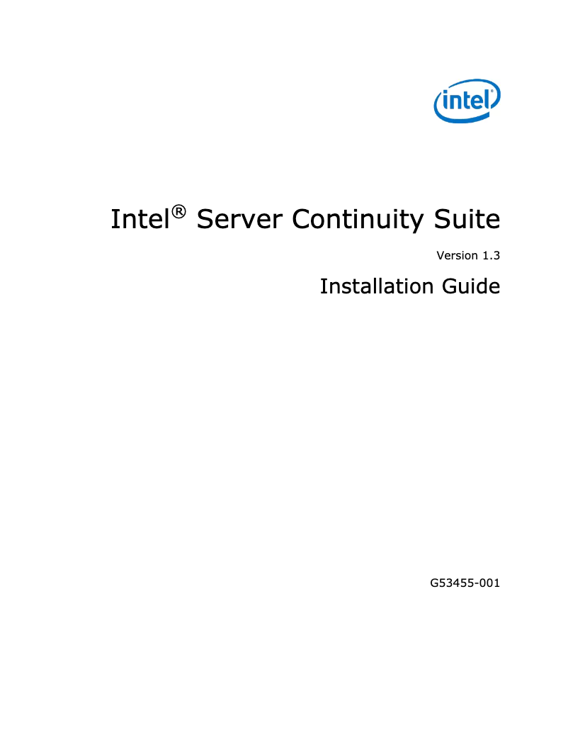 Page 1 de la notice Manuel utilisateur Intel SCSMAINT