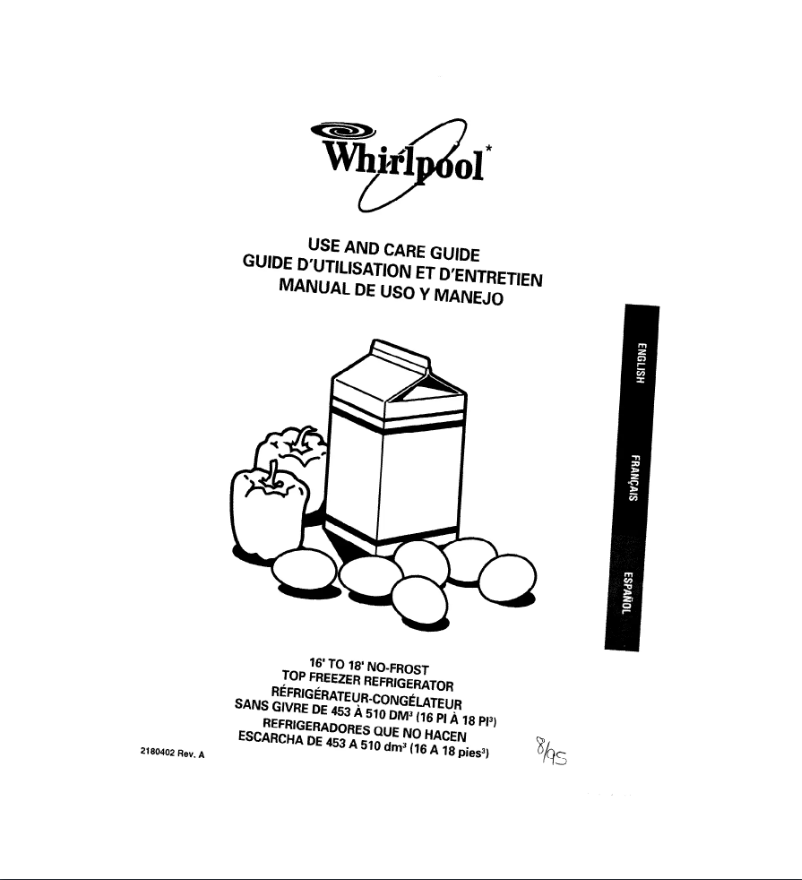 Page n°1 - Manuel utilisateur Whirlpool ET16JKXDN00