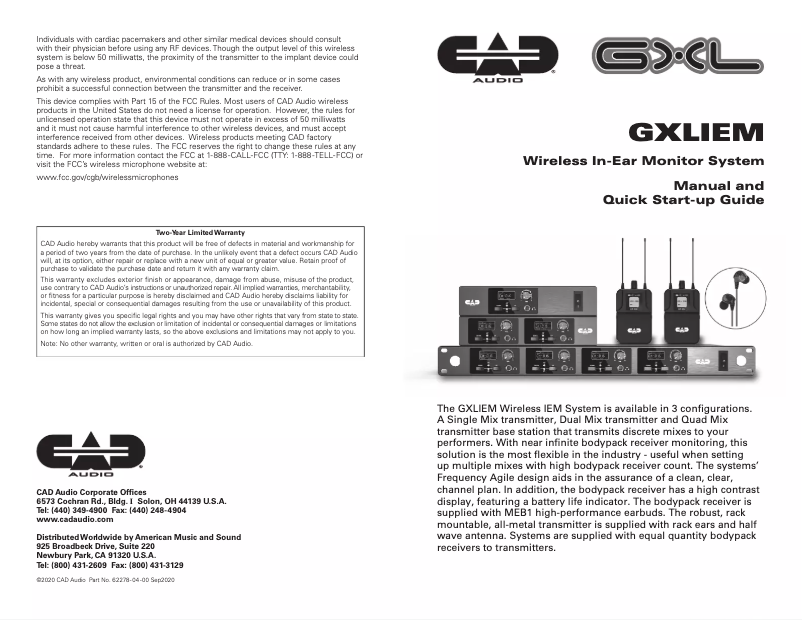 Image de la première page du manuel de l'appareil GXLIEM2