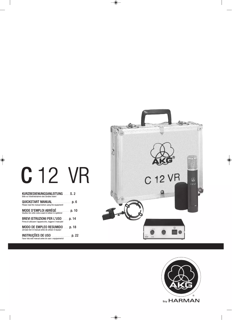 Page n°1 - Manuel utilisateur AKG C12 VR