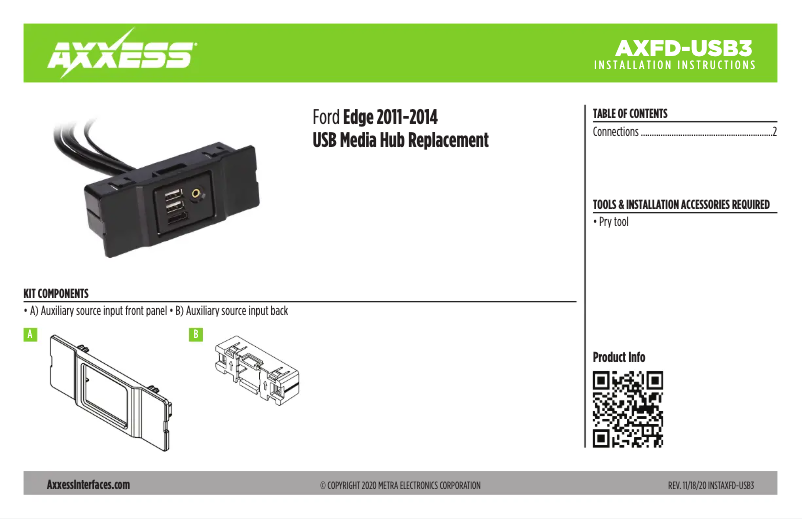 Image de la première page du manuel de l'appareil AXFD-USB3