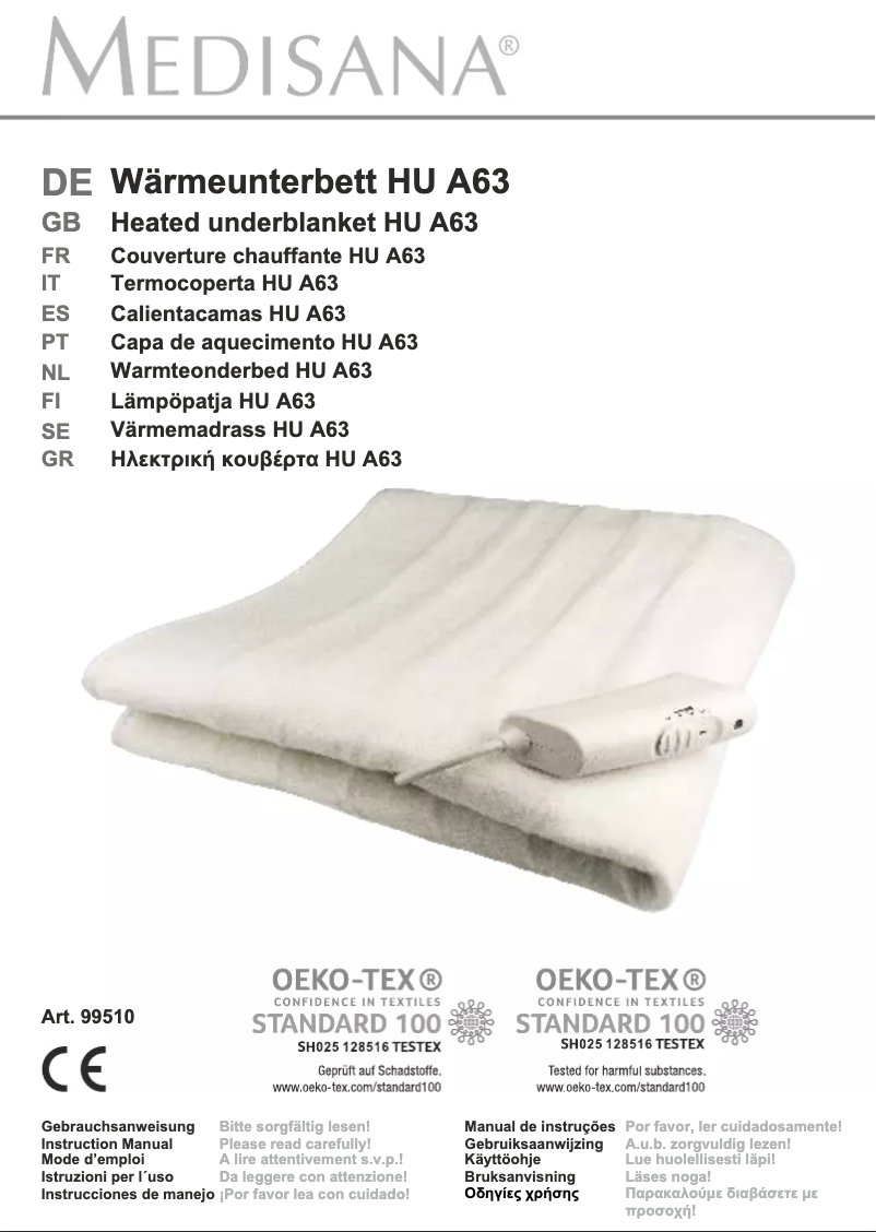 Page n°1 - Manuel utilisateur Medisana HU A63