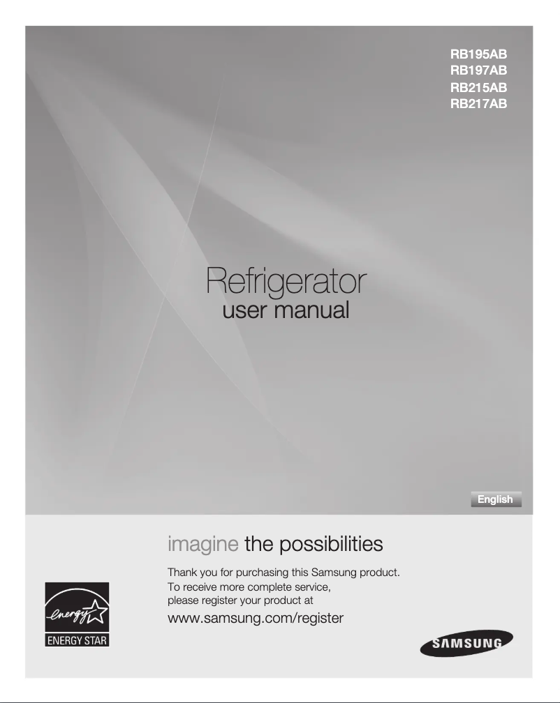 Page 1 de la notice Manuel utilisateur Samsung RB217ABPN