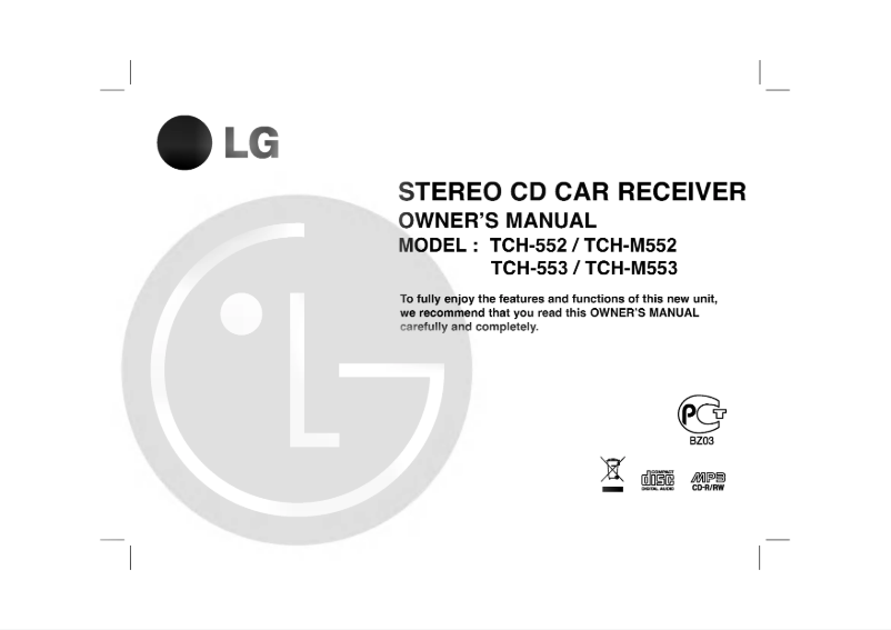 Page 1 de la notice Manuel utilisateur LG TCH-M552