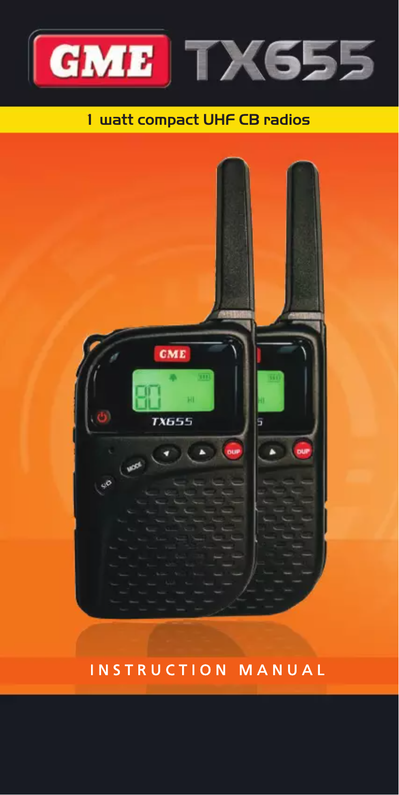 Page 1 de la notice Manuel utilisateur GME TX655