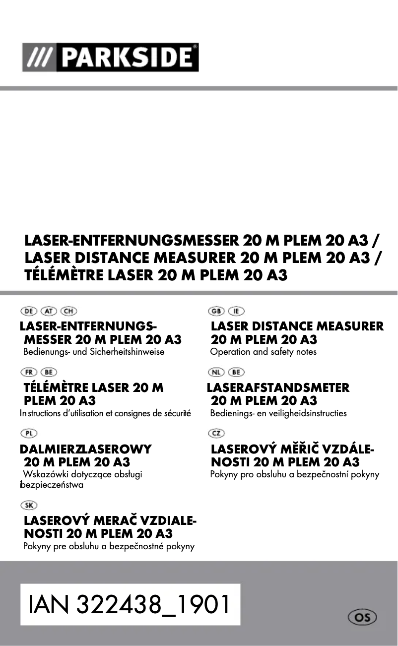 Page n°1 - Manuel utilisateur Parkside PLEM 20 A3