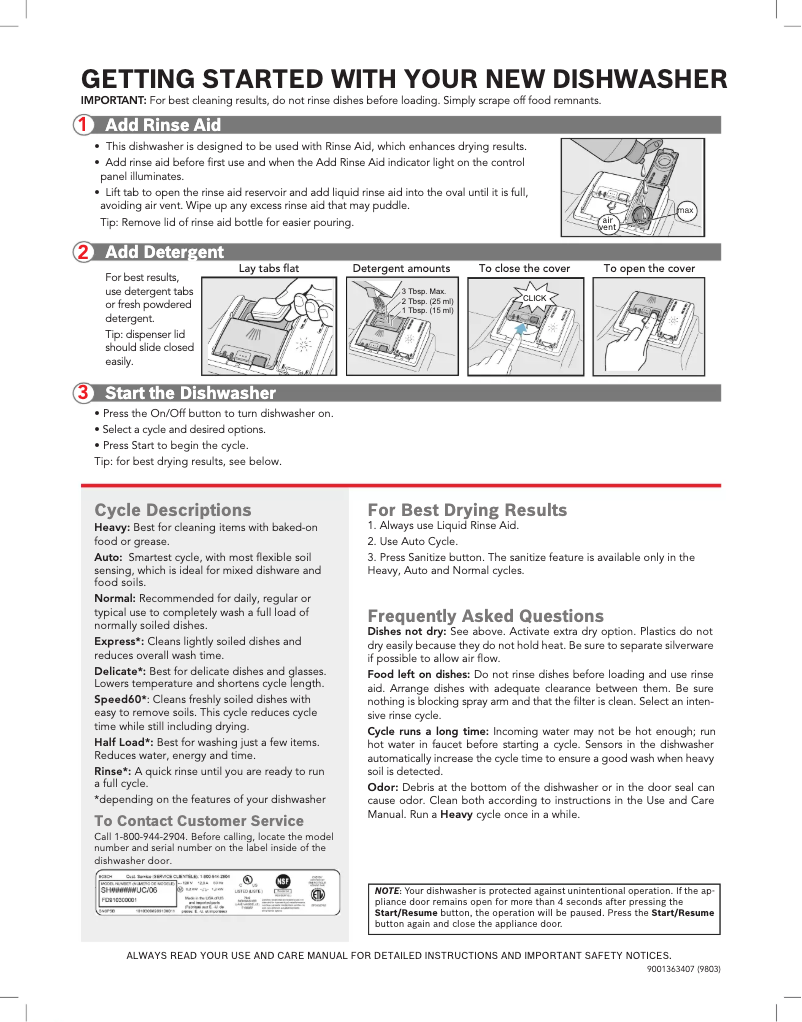 Page 1 de la notice Manuel utilisateur Bosch SHX84AYD5N