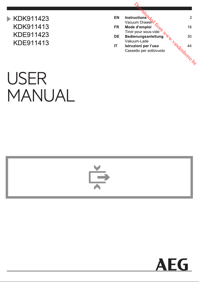 Page n°1 - Manuel utilisateur AEG KDE911423