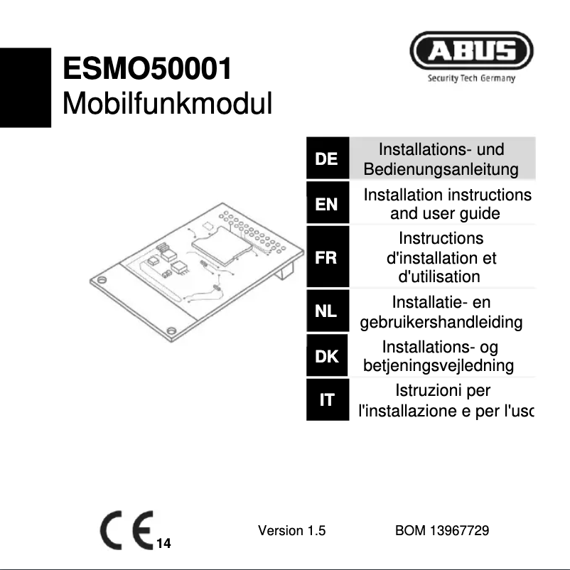 Page 1 de la notice Guide d'installation Abus ESMO50001